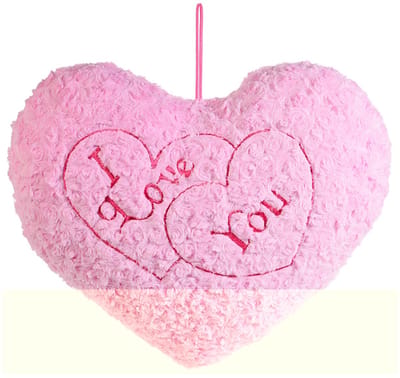 Valentijn Hartkussen – Pluche Hartvormig Kussen met “I Love You” Tekst – Roze