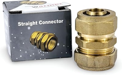 Adapter Verloopstuk - Buiskoppeling Reducer - Sanitair Installeren - Kunststof naar Koper - 20mm x 22mm - Mat Zilver