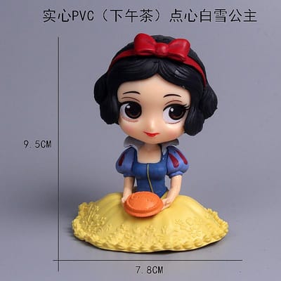 Figurine PVC Modèle Jouet Cadeau 9cm Disney Anime Version Q Blanche-Neige Princesse Alice au Pays des Merveilles Ariel Cendrillon Princesse Belle blanche-neige