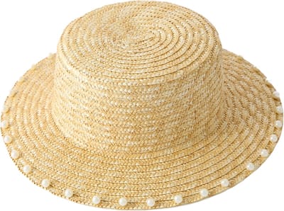 Emilie collection - hoed - zonnehoed - zomerhoed- riet - parels