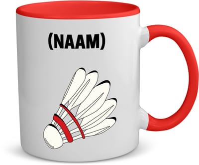 Akyol - badminton met eigen naam koffiemok - theemok - rood - Badminton - badmintonner - sport - 350 ML inhoud