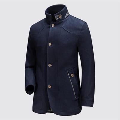 Nieuwe Herfst- en Winterwollen Jas Heren Zakelijk Vrije tijd Grote Maat Losse Opstaande Kraag Middellang XXXL