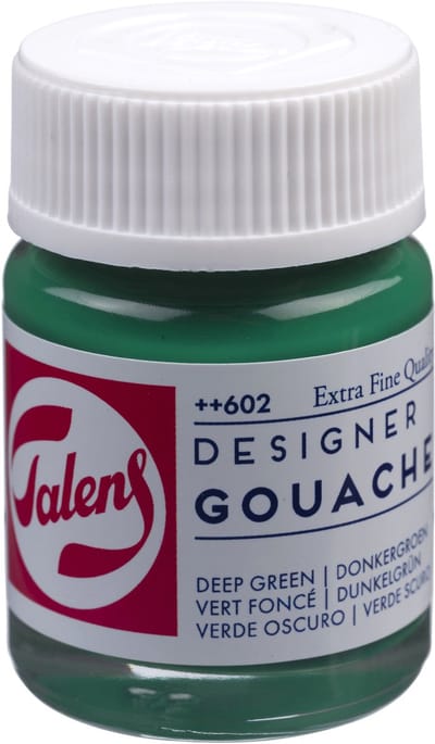 Talens Plakkaatverf Extra Fijn - Diepgroen 602 - 16 ml Flacon - Sterk gepigmenteerde matte verf - Niet-watervast - Zachte consistentie - Kunstenaar & Designer Kwaliteit