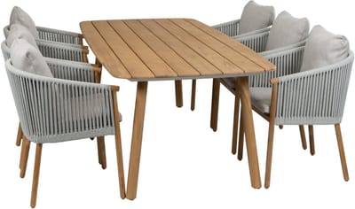 7-delige tuinset Es Vedra | 6 Es Vedra tuinstoelen | Tuintafel Es Vedra 220x100cm
