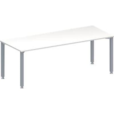 Schäfer Shop  Genius Vergadertafel MODENA FLEX, in hoogte verstelbaar, rechthoekige vorm, 4-poot vierkante buis, B 2000 x D 800 mm, wit