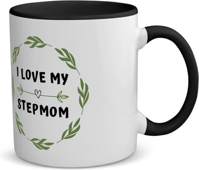 Akyol - i love my stepmom koffiemok - theemok - zwart - Mama - liefste stiefmoeder - moeder cadeautjes - moederdag - verjaardag - geschenk - kado - 350 ML inhoud