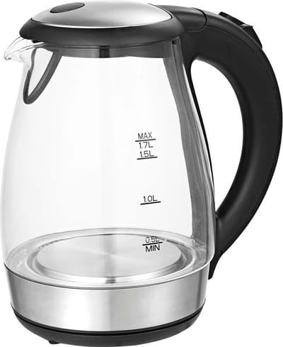 TZS First Austria Waterkoker - Glas - Elektrisch 1.7L - 2200W - Glazen Waterkoker