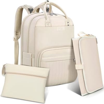 Grote luierrugzak voor baby's - Comfortabele en praktische babytas met kinderwagenriemen en aankleedonderlegger in zwart