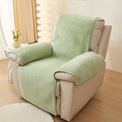 Lamswollen bank relaxfauteuilhoes antislip armleuningkussen eendelige relaxfauteuilhoes 76*231cm