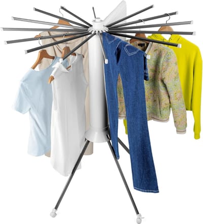MKSS® Droogmolen met Voet voor Camping & Thuis - Wasrek Staand - Droogrek Inklapbaar - Zwart