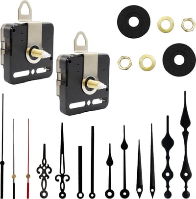 MMOBIEL 22 Delige DIY Uurwerk Mechanisme Vervanings Kit Met 2 Motors en 12 Wijzers 25mm