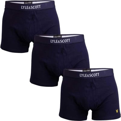 Lyle & Scott Heren Boxershort (Pakket van 3) (Marine)