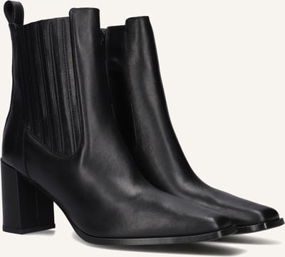 Notre-V 33028 Enkellaarsjes - Enkelboots met rits - Dames - Zwart - Maat 42