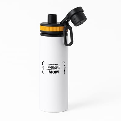 Hacebo® - I am a freaking awesome dad waterfles met draaidop oranje - Vader - geweldige vader - liefste papa - verjaardag - cadeau - kado - bedankje - geschenk - water fles - 850ML