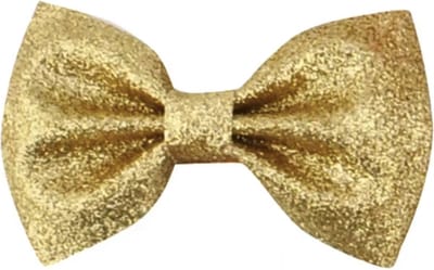 CHPN - Haarclip met strik - Glitter strik voor in haar - Glitter haarspeld - Goudkleurige Haarspeld met Stijlvolle Strik - Haarclip - Kerst haarspeld