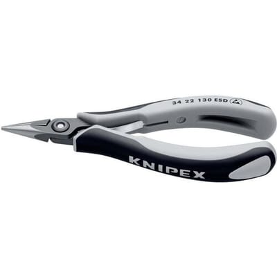 Knipex 34 22 130 ESD Platte rondbektang ESD Recht Chroom-vanadium kogellagerstaal 135 mm