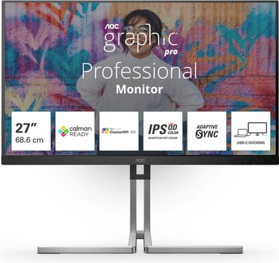27" AOC Q27U3CV - 2560x1440 (QHD) - 75Hz - IPS - 96W USB-C