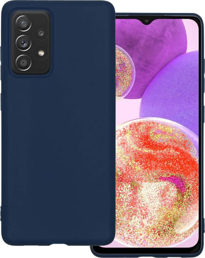 Hoesje Geschikt voor Samsung Galaxy A23 - Sterk & Shockproof - Hoes Cover - Siliconen Case - Donkerblauw