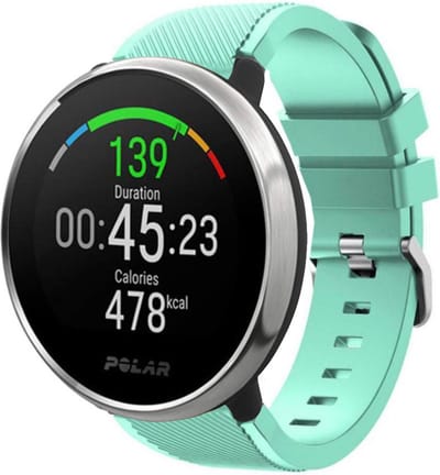Strap-it Twill siliconen bandje - geschikt voor Polar Ignite / Ignite 2 / Ignite 3 / Unite / Pacer - aqua
