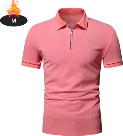 Livano Poloshirt Heren - T-Shirt Heren - Shirt - Overhemd - Polo Shirt - Roze - M