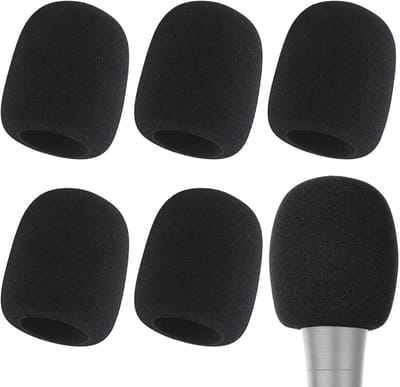 5-delige microfoonhoes met foam microfoonhoes, herbruikbaar, windscherm geschikt voor de meeste standaard handheld microfoons 70x60x35mm