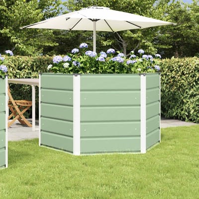 vidaXL - Plantenbak - Pastel - Groen - 129 - x - 129 - x - 75 - cm - Staal
