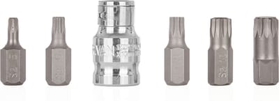 GEKO Spline bitset - 6-delig - S2 staal - M5-M12 - Inclusief adapter