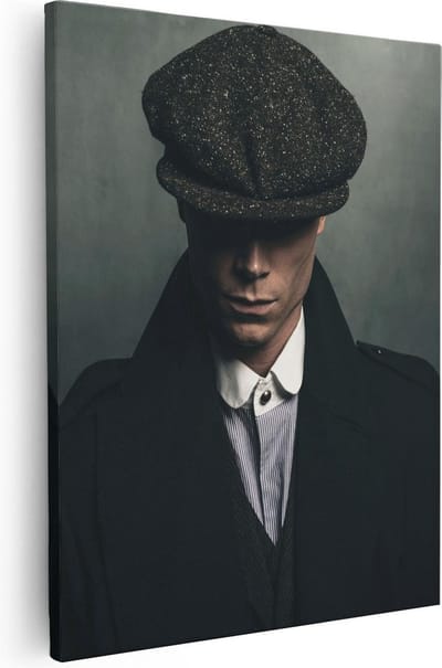 Artaza Canvas Schilderij Gangster - 40x50 cm - Wanddecoratie Peaky Blinders - Muurdecoratie Portret Man - Kamer Accessoires Mancave