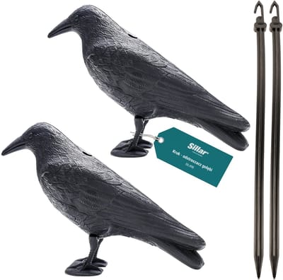 Sillar 2x Vogelverschrikker - Kraai - Vogelverjager - Duivenverjager - Natuurlijke Ongediertebestrijding - 20 x 34cm