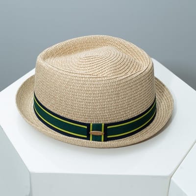 Nieuwe Vintage Britse Trilby Strohoed Handgeweven Ademende Strandzonnehoed Cubaanse Reismuts Stro Panama Hoed gray