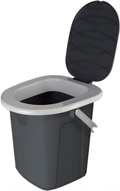 KAD® Camping Toilet - Draagbaar Toilet - Toiletemmer Met Deksel - Grijs - 38cm x 35cm x 37cm