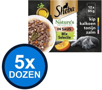 5x Sheba - Natures Collection Gelei Mix Selectie Multipack (12x85g) - Kattenvoer Natvoer - 1.02 kg