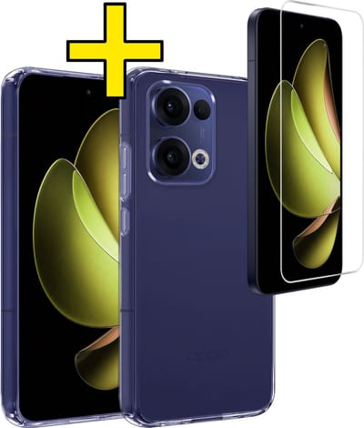 Hoesje - Met Screenprotector - Geschikt voor Oppo Reno 13 - Sterk & Shockproof - Back Cover - Siliconen Case - Telefoon Hoes - Telefoonhoesjes - Transparant