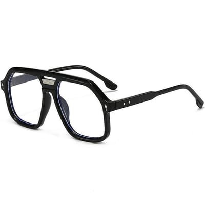Nieuwe Dubbele Brug Groot Frame Vierkant Piloot Zonnebril Mode Dames Heren UV400 Zonnebril Buiten Rijden Bril 1PC black