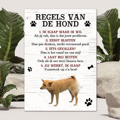 Spreuken - Finse Spits - Regels Van De Hond - Spreuken Bordjes - Spreukenbord - Tekstborden - Cadeau - Hondenras