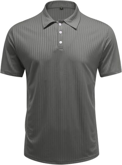 Allthemen Heren Polo Slank Model - Halfknopen Strepen - S