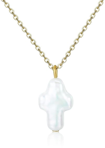 Cosensi- Zoetwaterparelketting Elegant Ontwerp - Barokparel - Gouden Ketting - Unieke Hanger - Subtiele Elegant - Hoogwaardige Materialen - Parelketting
