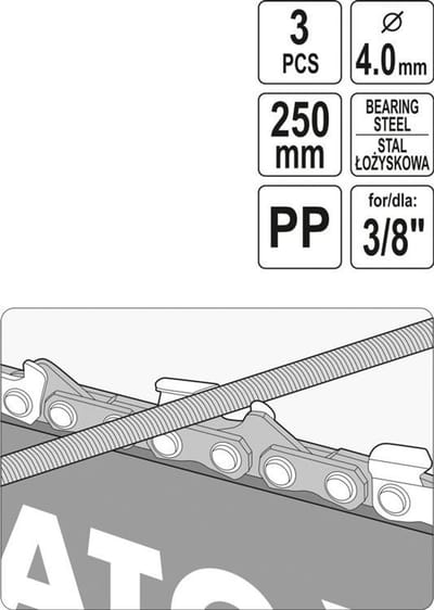Yato - Gids met Vijlen - 4 mm - 250 mm - Staal - Met Polypropyleen Handvat