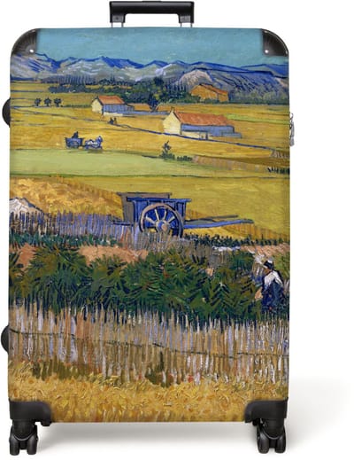 NoBoringSuitcases.com® - Koffer groot - Reiskoffer lichtgewicht - De oogst - Vincent van Gogh - Rolkoffer met 4 wielen - Grote trolley XL - 98 liter bagage