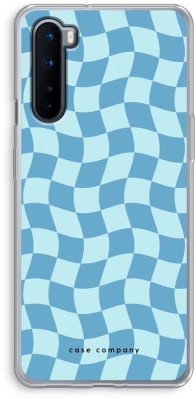 Case Company® - Hoesje geschikt voor OnePlus Nord hoesje - Grid Blauw - Soft Cover Telefoonhoesje - Bescherming aan alle Kanten en Schermrand