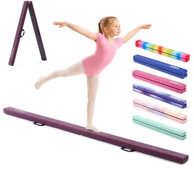 Opvouwbare Gymnastiekbalk 244 cm voor Kinderen - Antislip Basis en Handgrepen