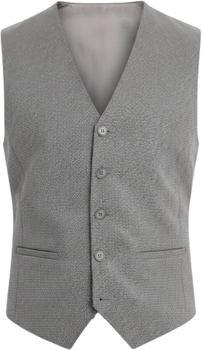 OMBRE Gilet - Regular Fit - Knopen - Geruit Grijs L