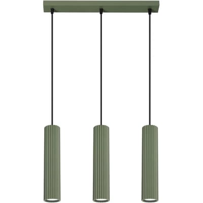 Sollux Lighting Hanglamp Karbon - GU10 - olijfgroen - aluminium - 98x45x6.5cm