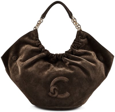 COCCINELLE Leren schoudertas handtas Smash Suede Bim Shoulder Bag Fango / Fango donkergroen