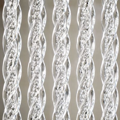 Brixy Vliegengordijn Flora - Kattenstaart - 220 x 100 cm - Kunststof - Wit