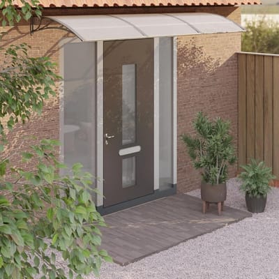 Deurluifel - Buitenluifel Regenkap - Deur en raam - Duurzaam polycarbonaat - 300x100 cm - Grijs