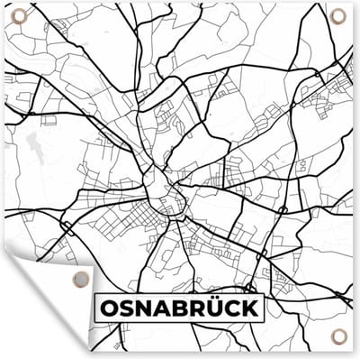 Tuin poster Plattegrond - Osnabrück - Kaart - Stadskaart - 200x200 cm - Tuindoek