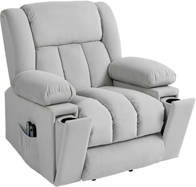 Sta op stoel - Relaxfauteuil - Zetel - Stof - 1 persoons - Met armleuning - Zeer comfortabel - Elektrisch - Lichtgrijs