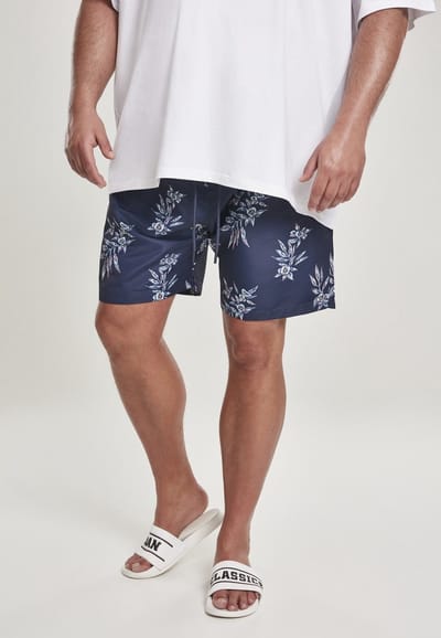 Urban Classics Zwemshorts -XS- Floral Bloemen Blauw