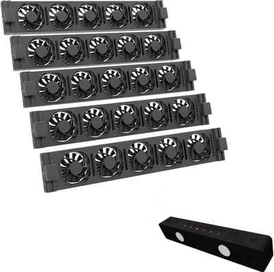 Radiator Ventilator - Verwarming Booster - Sneller Verwarmen - Energiebesparend Systeem - 38x7x22cm - Zwart